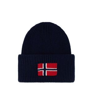 Napapijri Men Dark Blue Wool And Acrylic Beanie Hat